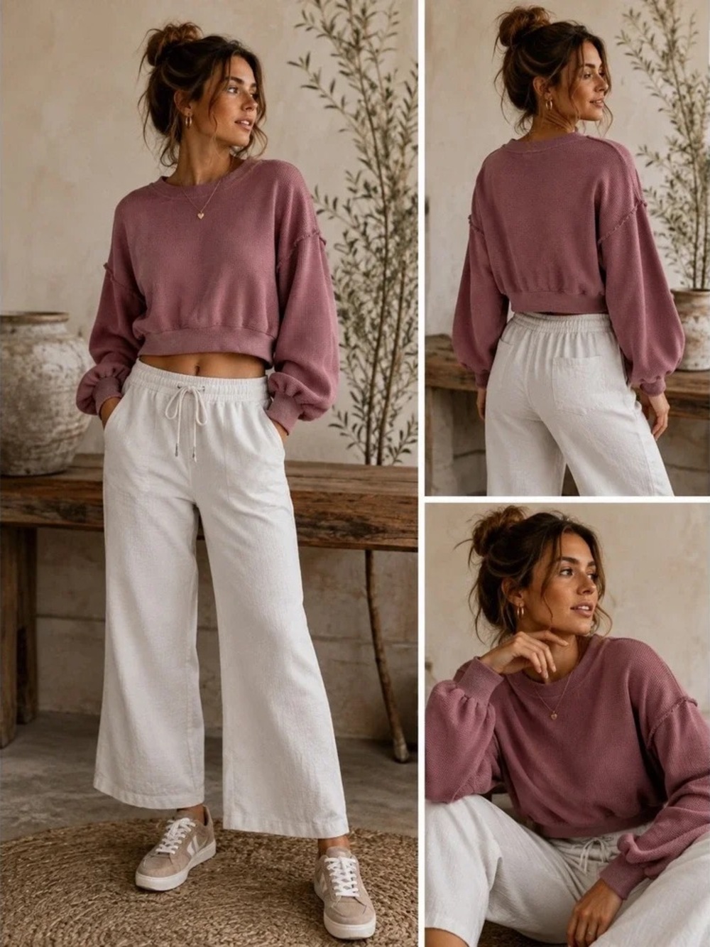 Free People Beach Happy Knit Pullover size XS in Mauve Pink